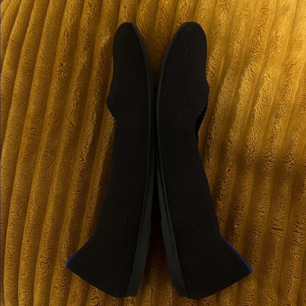 Rothy's Black Flats with Blue Trim - Picture 2 of 4